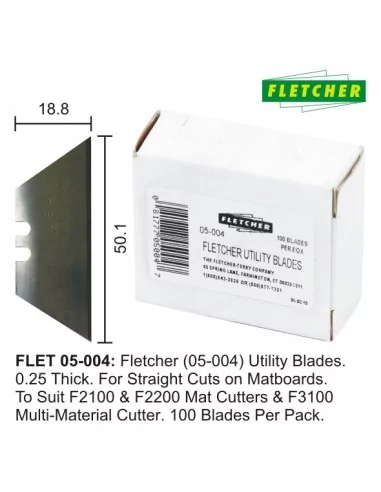 Lâminas biseladas de reposição para Fletcher 2200 FLET 05-004 – Caixa com 100 unidades Lâminas biseladas de reposição para Fletcher 2200 FLET 05-004 – Caixa com 100 unidades