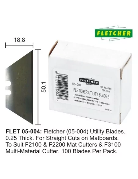 Lâminas biseladas de reposição para Fletcher 2200 FLET 05-004 – Caixa com 100 unidades Lâminas biseladas de reposição para Fletcher 2200 FLET 05-004 – Caixa com 100 unidades
