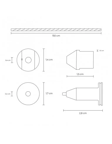 Support suspendu pour signalétique plafond finition chromée 150 cm Support suspendu pour signalétique plafond finition chromée 150 cm