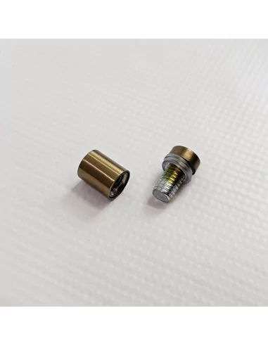 Separador Ø12 x 25 mm oro viejo con tapón roscado para placas de metacrilato