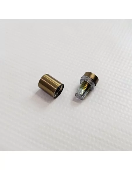 Separador Ø12 x 25 mm oro viejo con tapón roscado para placas de metacrilato