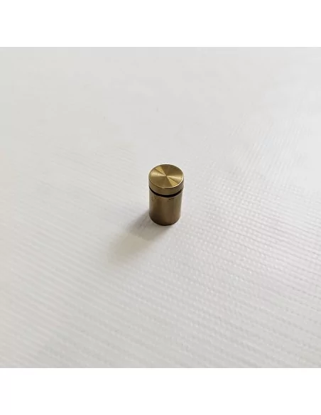 Entretoise Ø12 x 20 mm laiton vieilli avec bouchon vissé pour plaques et signalétique