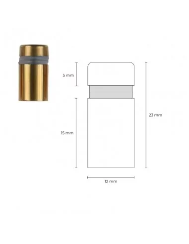 Entretoise Ø12 x 20 mm laiton vieilli avec bouchon vissé pour plaques et signalétique