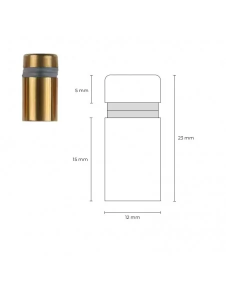 Entretoise Ø12 x 20 mm laiton vieilli avec bouchon vissé pour plaques et signalétique
