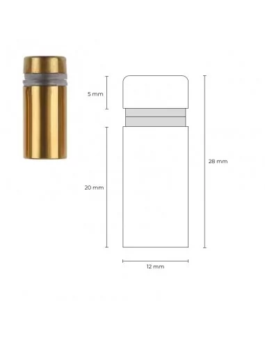 Entretoise Ø12 x 25 mm laiton vieilli...