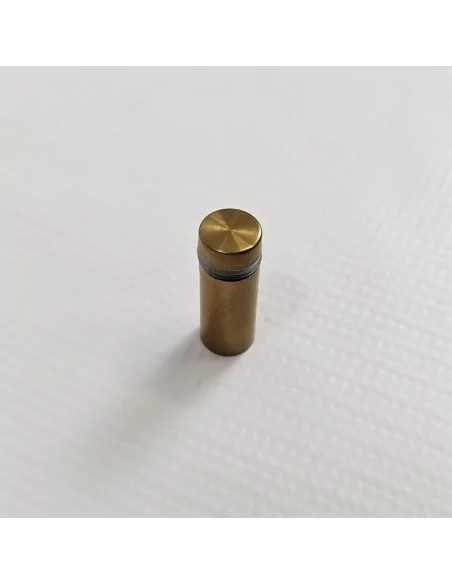Separador Ø12 x 30 mm oro viejo con tapón roscado para placas de metacrilato