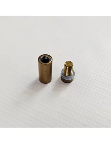 Separador Ø12 x 30 mm oro viejo con tapón roscado para placas de metacrilato