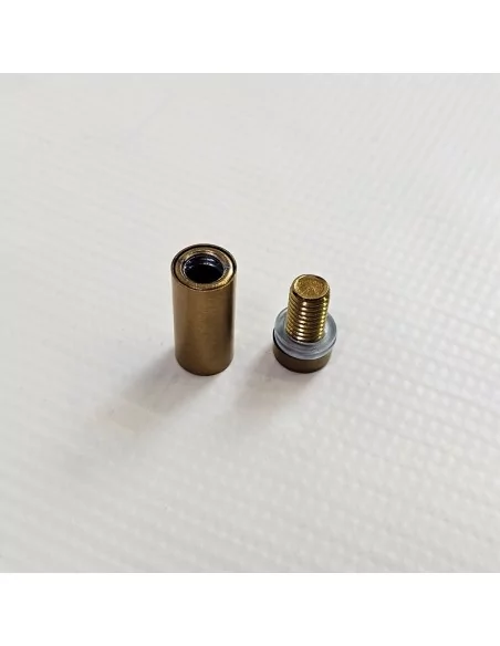 Separador Ø12 x 30 mm oro viejo con tapón roscado para placas de metacrilato