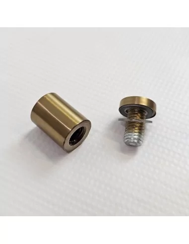 Entretoise Ø19 x 30 mm laiton vieilli avec bouchon vissé pour plaques et signalétique