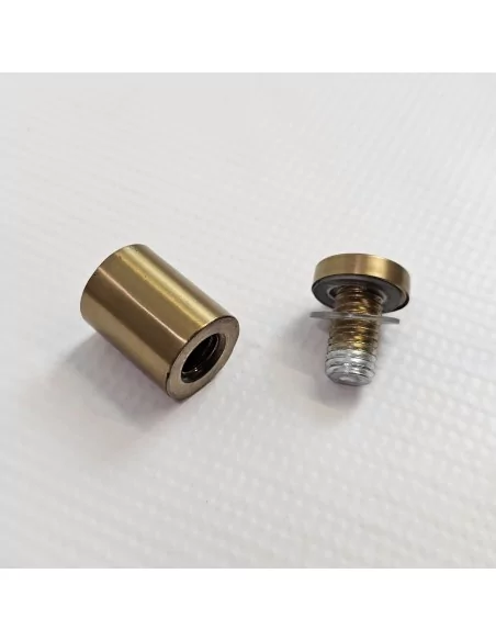 Entretoise Ø19 x 30 mm laiton vieilli avec bouchon vissé pour plaques et signalétique