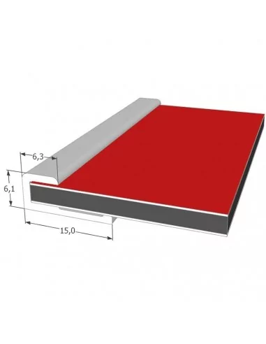 Profil en aluminium pour fermeture de panneaux Dibond 3 mm
