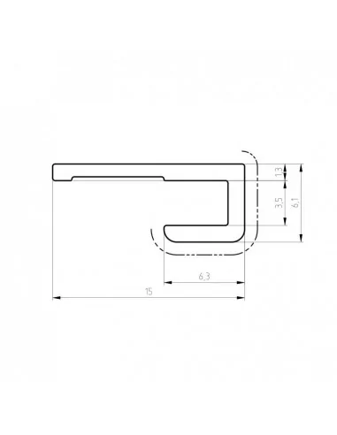 Profil en aluminium pour fermeture de panneaux Dibond 3 mm