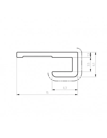 Profil en aluminium pour fermeture de panneaux Dibond 3 mm