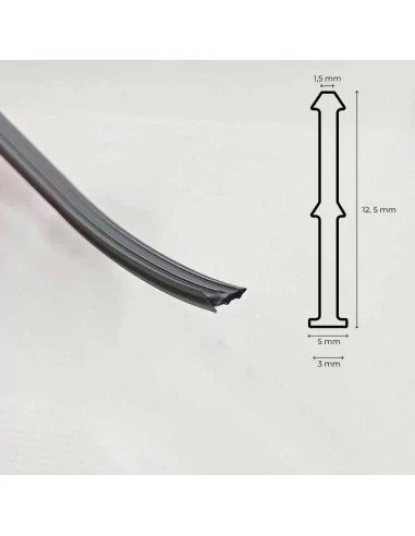 Bande Keder gris PVC avec âme en silicone pour installation au marteau