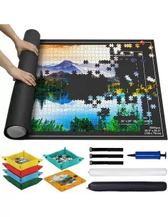 Tapete fieltro para guardar puzzle 1500 piezas negro