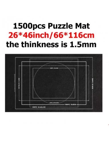 Tapete fieltro para guardar puzzle 1500 piezas negro