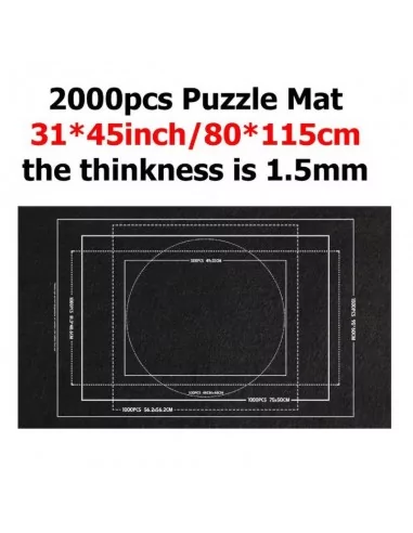 Tapis feutre pour ranger puzzle 2000 pièces noir