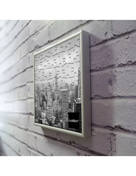 Cadre en aluminium argenté pour puzzle personnalisé