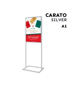 Tótem publicitario doble cara acabado plata - Moldiber