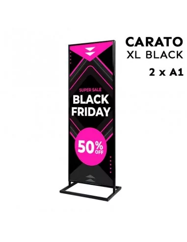 Totem publicitário para cartazes 2 x A1 dupla face acabamento preto
