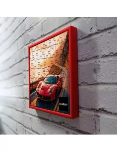 Marco de aluminio color rojo para puzzle personalizado 2