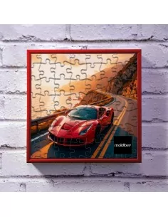 Marco de aluminio color rojo para puzzle personalizado