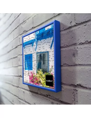Cadre en aluminium bleu pour puzzle personnalisé