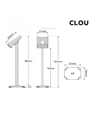Chevalet avec support métallique pour dépliants DIN A4 Modèle Clou