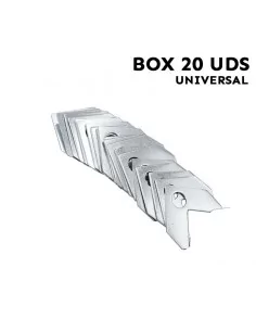 Équerre lisse sans vis pour assembler des cadres en aluminium. Paquet de 20 unités.