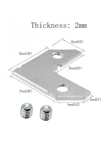 Equerres avec 2 vis pour montage de cadres en aluminium
