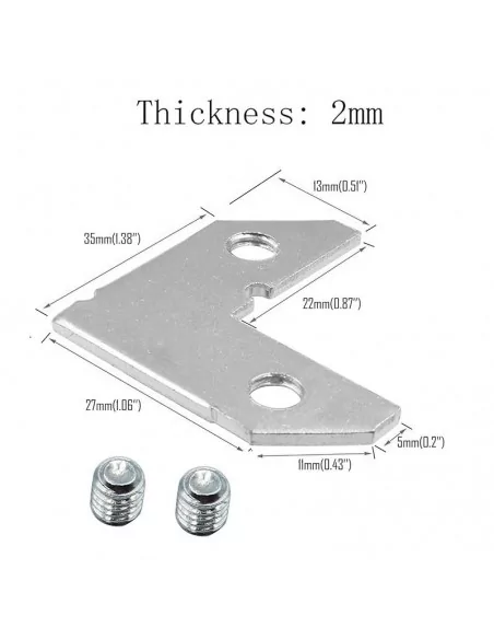 Equerres avec 2 vis pour montage de cadres en aluminium