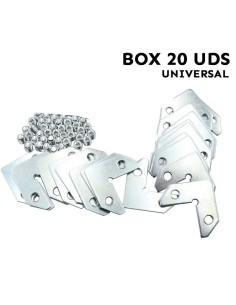 Equerres avec 2 vis pour montage de cadres en aluminium Pack 20 unités