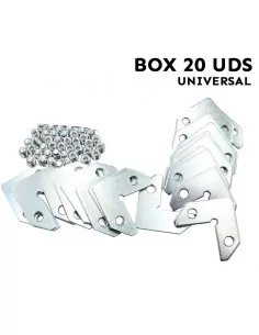 Equerres avec 2 vis pour montage de cadres en aluminium Pack 20 unités