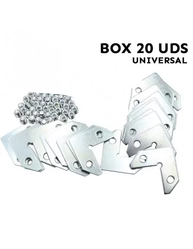 Equerres avec 2 vis pour montage de cadres en aluminium Pack 20 unités