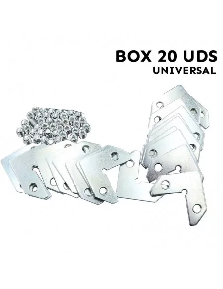 Equerres avec 2 vis pour montage de cadres en aluminium Pack 20 unités