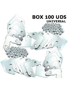 Equerres avec 2 vis pour montage de cadres en aluminium Pack 100 unités