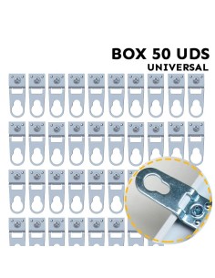 Colgador universal para marcos de aluminio. Bolsa 50 unidades