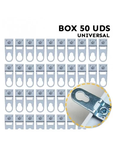 Penduro universal para molduras de alumínio. Saco com 50 unidades.