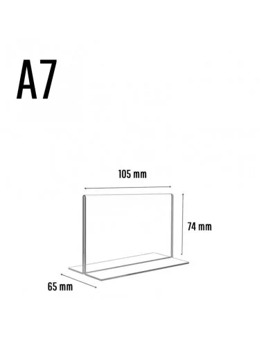 Support acrylique pour brochures et menus A7 horizontal