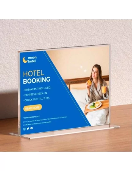 Porte-menus en métacrylate A5 horizontal