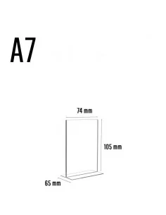Suporte metacrilato folhetos menus A7 vertical 2