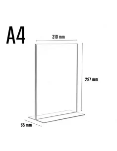 Suporte Metacrilato Folhetos Menus A4 Vertical 2