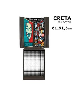 Présentoir en métal noir pour 60 affiches jusqu'à 61 x 91,5 cm