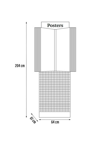 Expositor metal negro para 60 posters hasta 61 x 91,5 cm en Moldiber