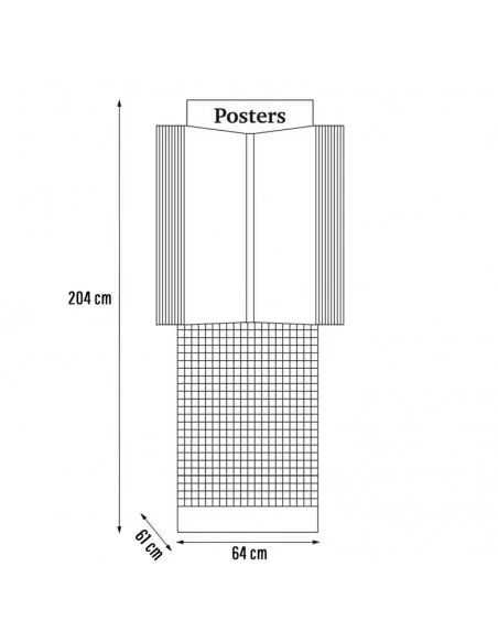 Expositor metal negro para 60 posters até 61 x 91,5 cm