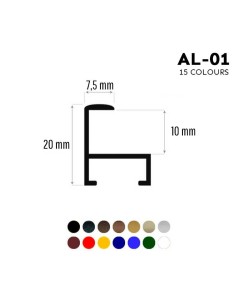 Profil en aluminium pour cadres galce 10mm. AL-01 2