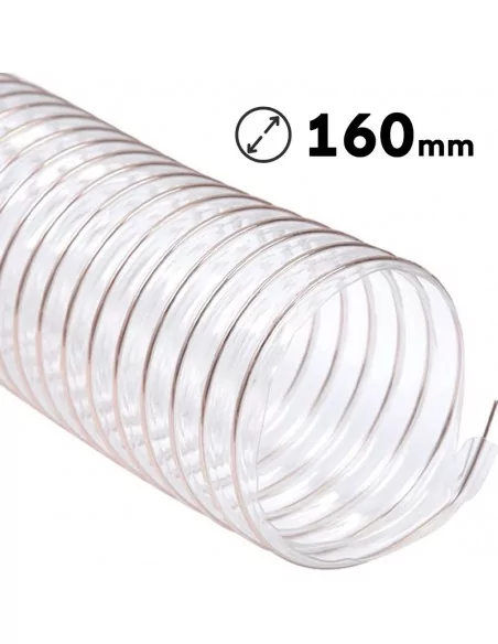 Tubo mangueira de aspiração flexível de poliuretano 160 mm