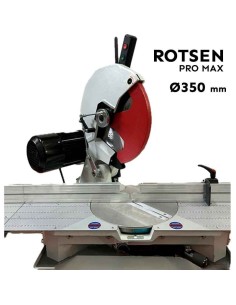 Tronzadora ingletadora Rotsen Pro 350 Ø350mm para madera y aluminio con aspiración