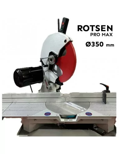 Tronzadora ingletadora Rotsen Pro 350 Ø350mm para madera y aluminio con aspiración