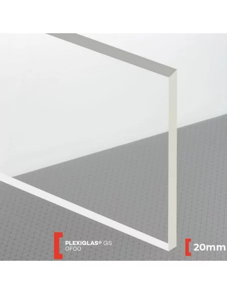 Placa de metacrilato transparente 20 mm - Compra online en Moldiber